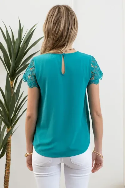 Blusa Mine para dama color turquesa TB8372