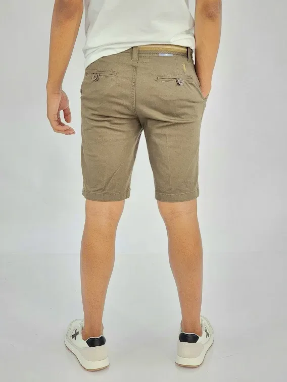 Short Cambridge Polo Club para muchachos color café