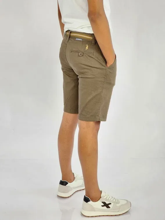 Short Cambridge Polo Club para muchachos color café