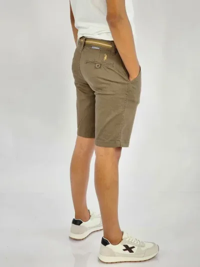 Short Cambridge Polo Club para muchachos color café
