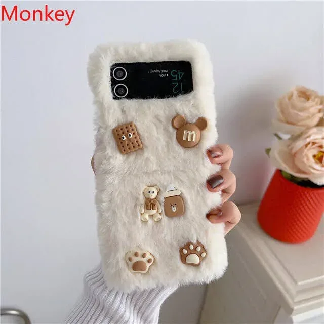 Funda para celular con contextura de peluche