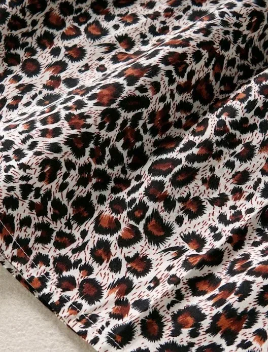 Vestido para niña color celeste y diseño animal print