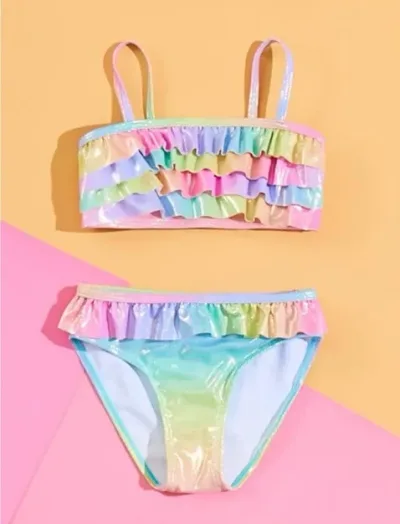 Vestido de baño para niña multicolor