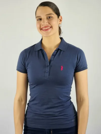 Camiseta Polo Cambrige Club para dama color azul