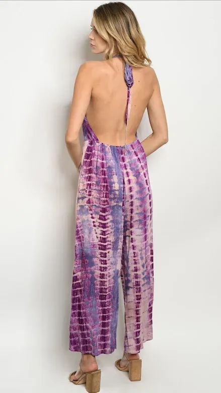 Enterizo Andrey 3 1 para dama color morado,  azul grisáceo y blanco