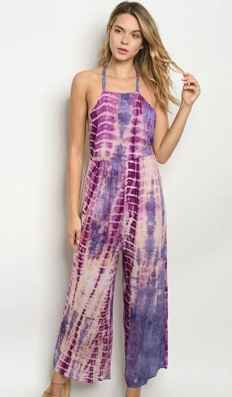 Enterizo Andrey 3 1 para dama color morado,  azul grisáceo y blanco