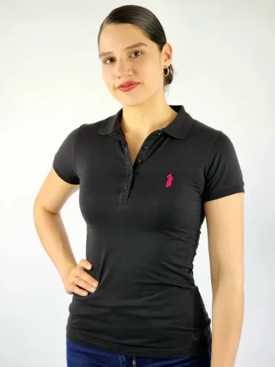 Camiseta Polo Cambrige Club para dama color negro