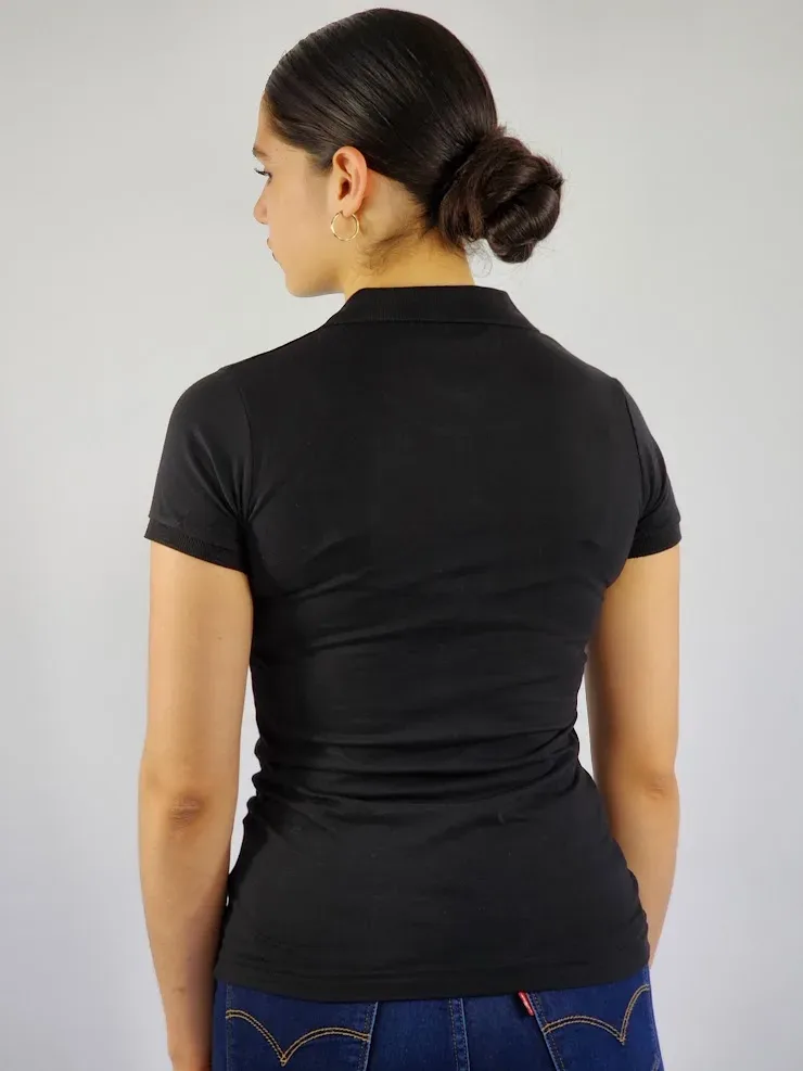 Camiseta Polo Cambrige Club para dama color negro