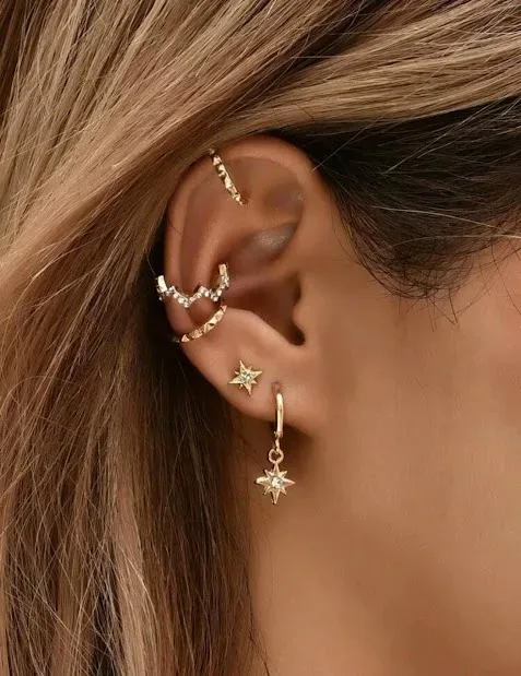Sets de aretes para dama color dorado