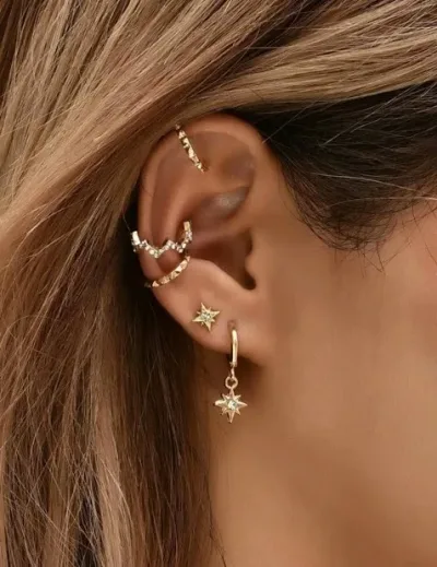 Sets de aretes para dama color dorado