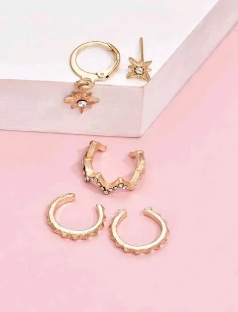 Sets de aretes para dama color dorado
