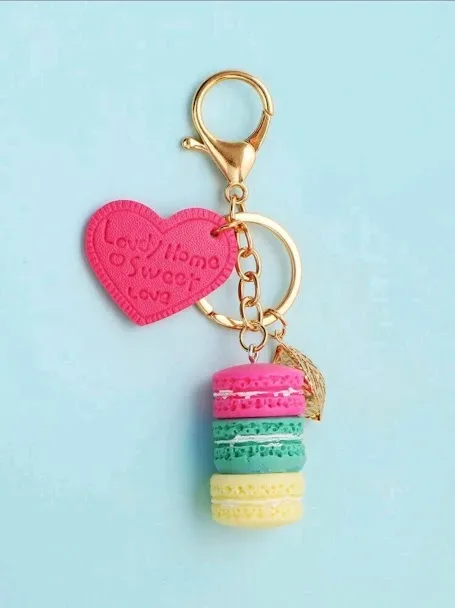 Lavero diseño de galleta y corazón multicolor