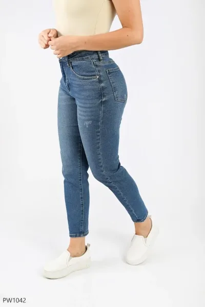 Jeans PSYCHO SIXTEEN para dama high rise, Mom fit PW1042