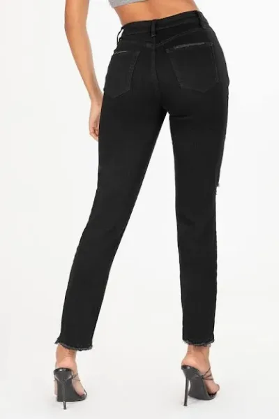 Mom Jean YMI Fit High Rise para dama color negro