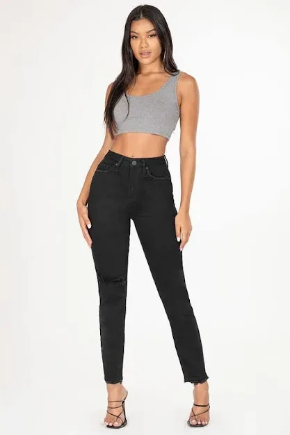 Mom Jean YMI Fit High Rise para dama color negro