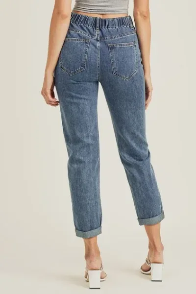 Mom Jeans para dama RDP1026 color azul