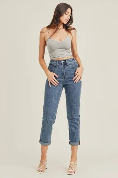 Mom Jeans para dama RDP1026 color azul