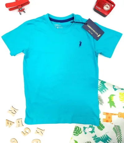 Camiseta Cambrige Polo para niño color turquesa