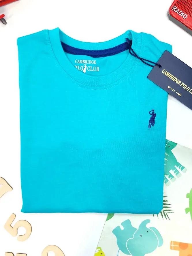 Camiseta Cambrige Polo para niño color turquesa