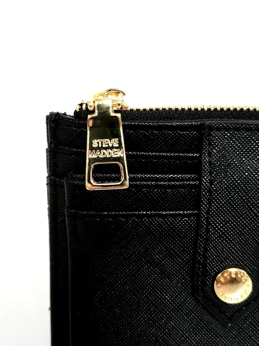Tarjetero Steve Madden para dama color negro