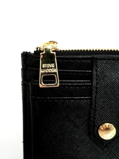 Tarjetero Steve Madden para dama color negro