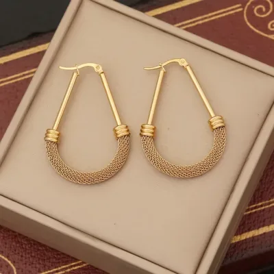 Argollas acero inoxidable para dama color dorado