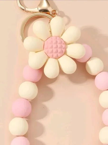 Lavero diseño de flor y cuenta accesorios multicolor