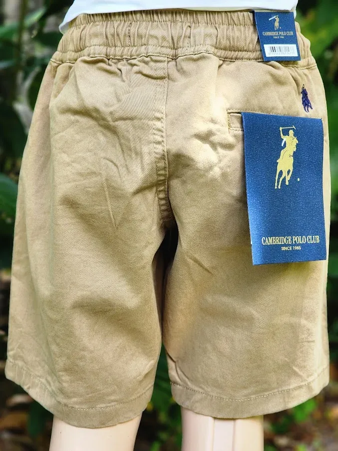 Short Cambridge Polo Club para niño color caramelo