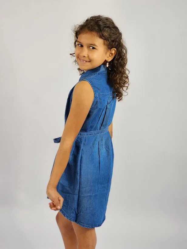 Vestido Cambridge Polo Club azul para niña