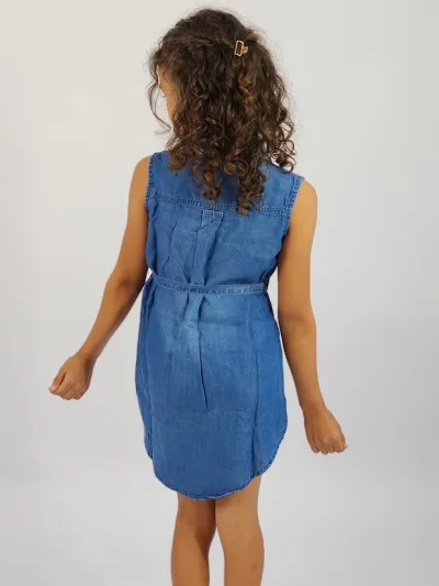 Vestido Cambridge Polo Club azul para niña