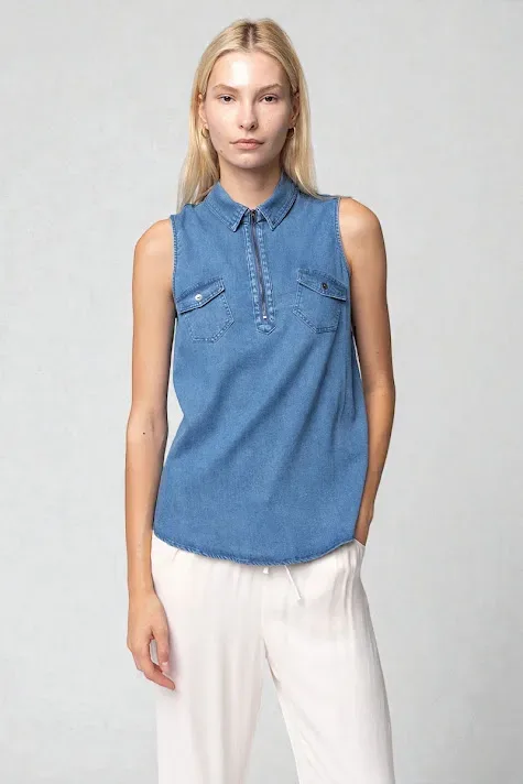 Blusa Naked Zebra para dama #WT4986 COLOR AZUL