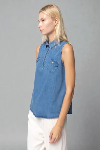 Blusa Naked Zebra para dama #WT4986 COLOR AZUL