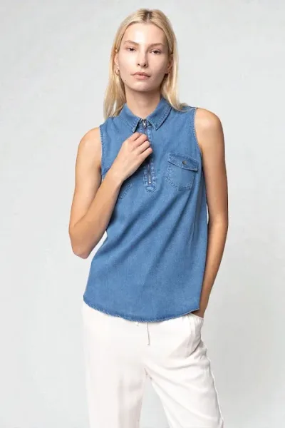 Blusa Naked Zebra para dama #WT4986 COLOR AZUL