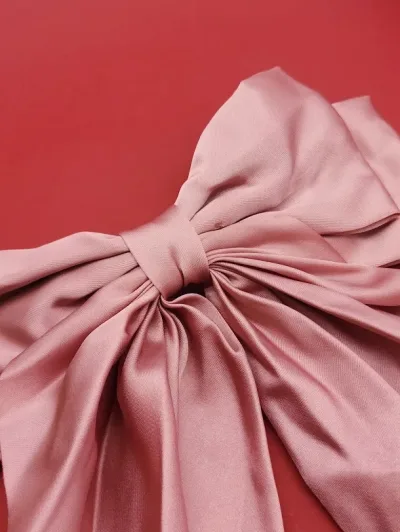Prensa de lazo para dama color palo rosa