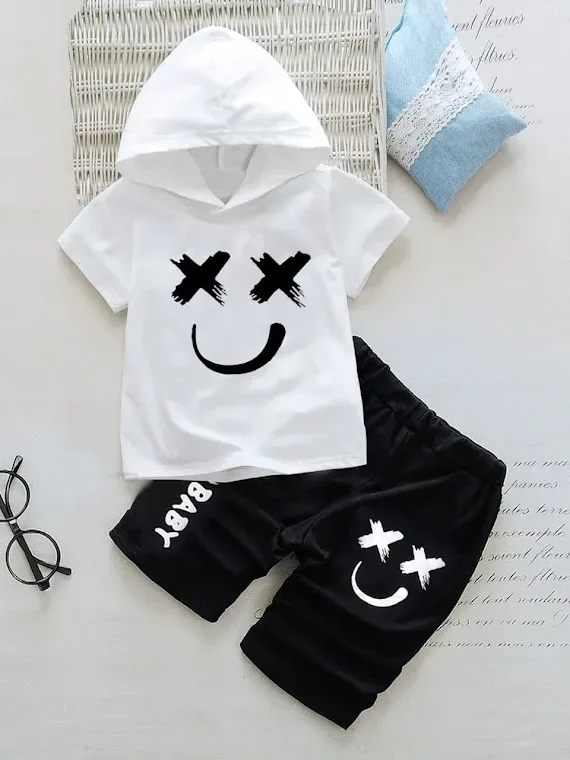 Conjunto para niño color blanco y negro