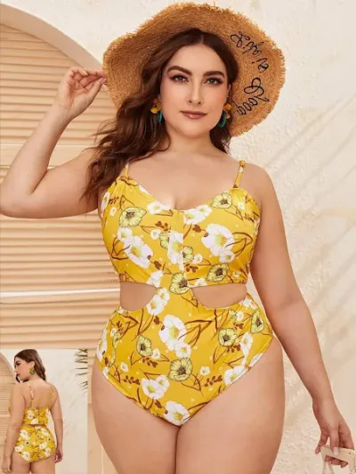 Vestido de baño Plus para dama diseño floral
