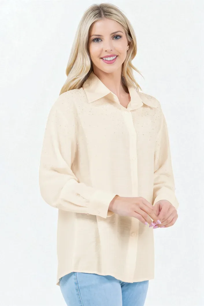 Camisa manga larga taba para dama C-01