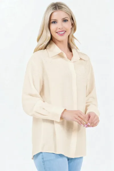 Camisa manga larga taba para dama C-01