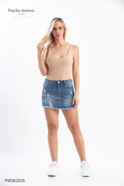 Short Enagua Psycho Sixteen Mica Mid Rise para dama PWSK2026 Azul