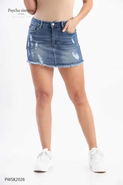Short Enagua Psycho Sixteen Mica Mid Rise para dama PWSK2026 Azul