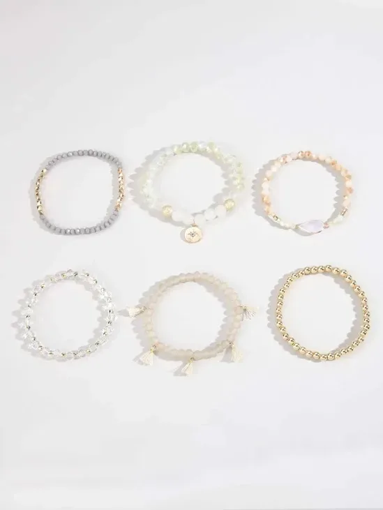 Set de 6 pulseras para dama fantasia