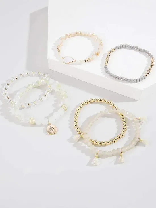 Set de 6 pulseras para dama fantasia