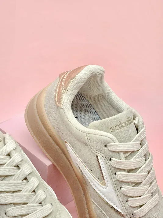 Tennis Sabata para dama 1411203A BEIGE/GOLD