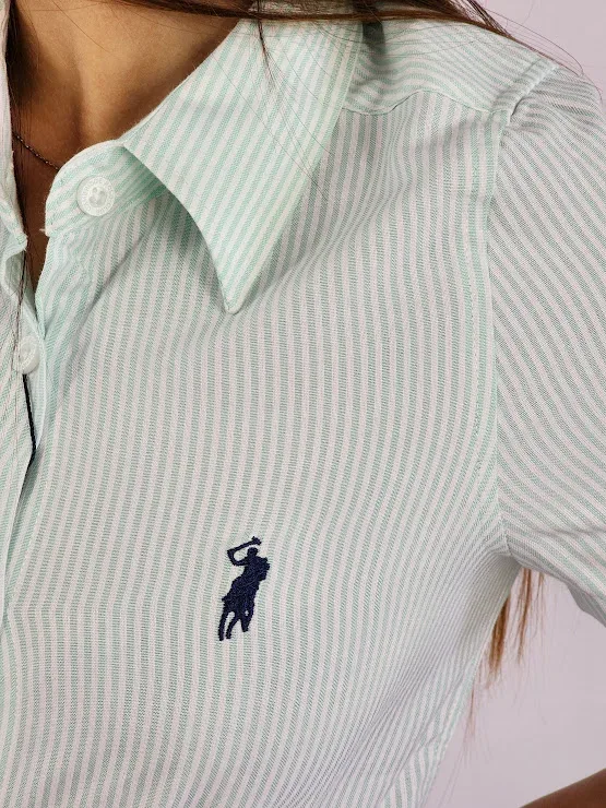 Camisa Cambrige Polo para muchacha diseño a rayas