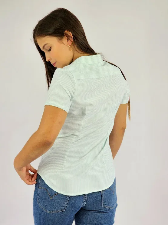 Camisa Cambrige Polo para muchacha diseño a rayas