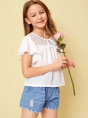 Blusa para niña color blanco