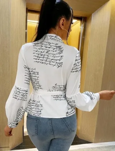 Blusa para dama manga larga color blanco