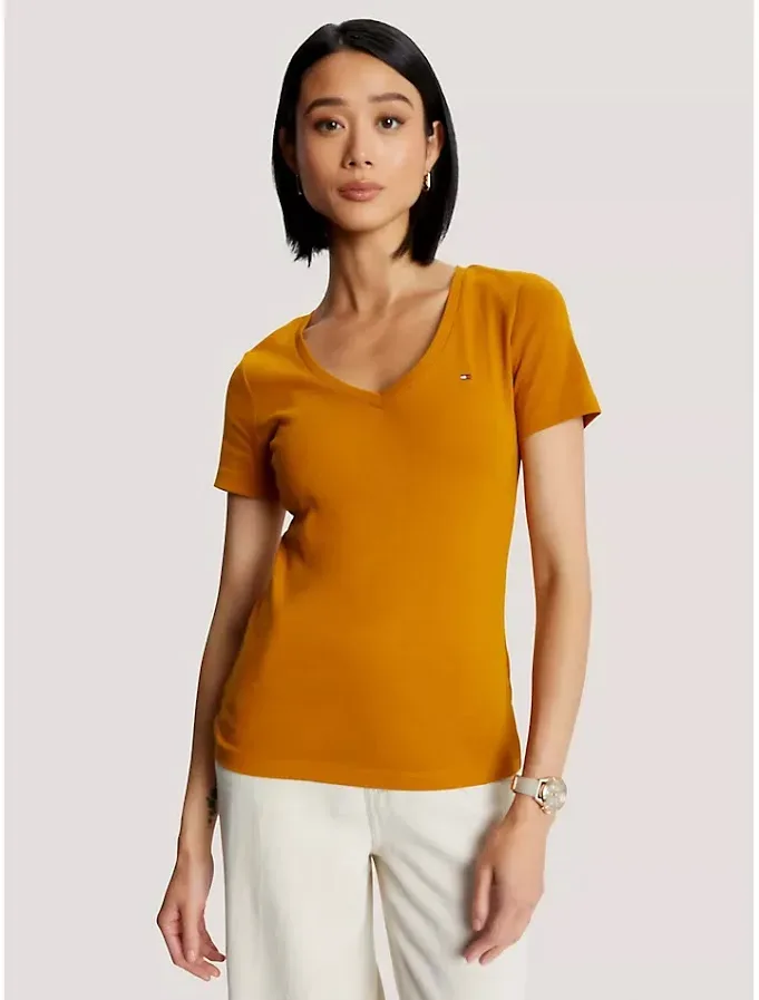 Camiseta Tommy Hilfiger para dama mostaza