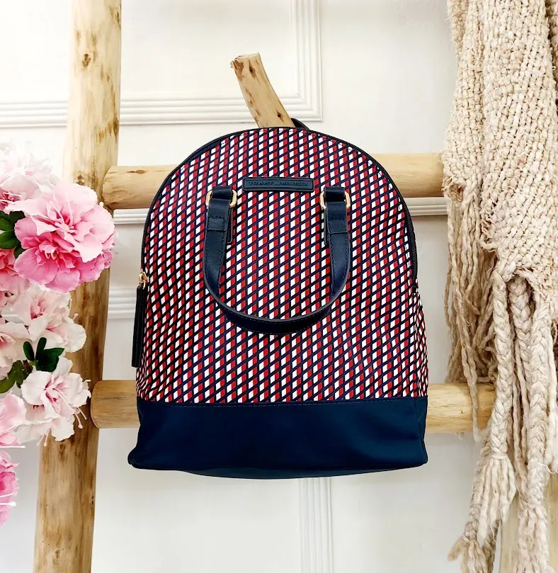 Bolso Tommy Hilfiger para dama color azul, rojo y blanco
