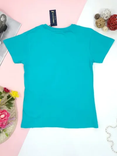 Camiseta Polo cambrige para dama color turquesa